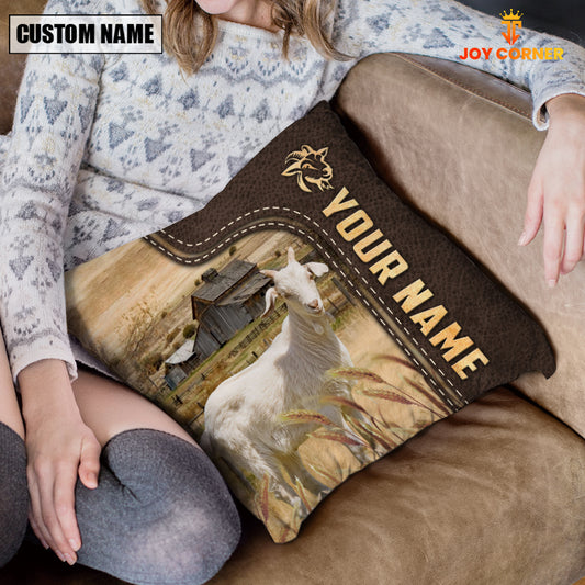 Joycorners Goat Custom Name Leather Pattern Pillow Case
