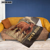 Joycorners Personalized Name Red Angus Leather Pattern Blanket