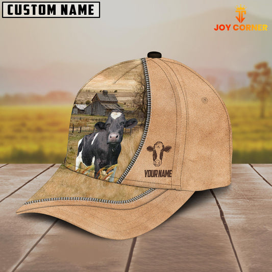 Joycorners Holstein Farming Light Brown Customized Name Cap