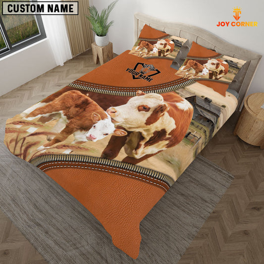 Joy Corners Hereford On The Farm Customized Name 3D Bedding Set