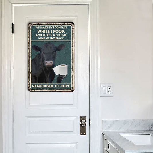 Joycorners Black Angus Remember To Wipe All Printed 3D Metal Sign