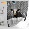 Joy Corners Black Hereford Brick Wall 3D Shower Curtain