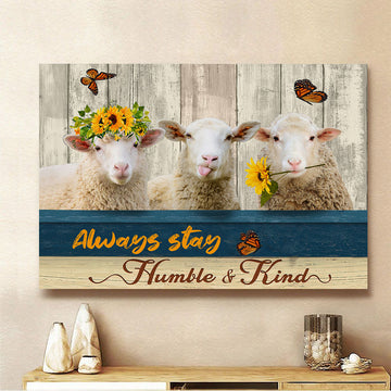 Joycorners Sheep Humble and Kind Canvas