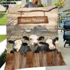 Joycorners Personalized Name Black Hereford Wooden Pattern Blanket