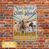 Joycorners Personalized TX Longhorn Life is better with cattle around All Printed 3D Metal Sign