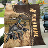 Joycorners Personalized Name Cowboy Leather Pattern Blanket