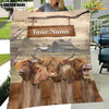 Joycorners Personalized Name Highland Wooden Pattern Blanket