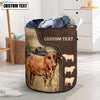 Joycorners Santa Gertrudis Custom Name Leather Pattern Laundry Basket