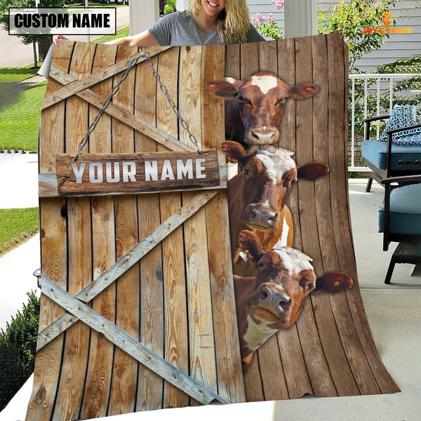 Joycorners Personalized Name Ayrshire Barn Blanket