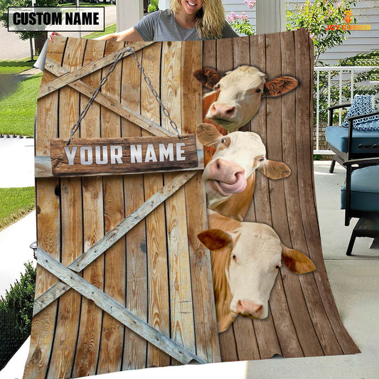 Joycorners Personalized Name Simmental Barn Blanket