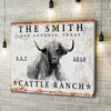 Joycorners Personalized Highland Cattle Ranch Canvas