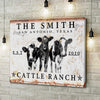 Joycorners Personalized Holstein Cattle Ranch Canvas