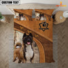 Joy Corners American Akita Brown Pattern Customized Name 3D Bedding Set