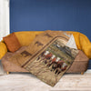 Joycorners Personalized Hereford Cattle In Field Farmhouse Blanket