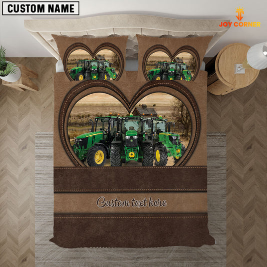 Joycorners Tractor In Heart Custom Name Bedding Set