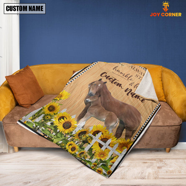 Joycorners Horse Custom Name - Always Stay Humble and Kind Blanket