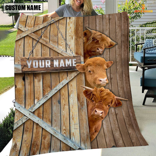 Joycorners Personalized Name Miniature Highland Barn Blanket