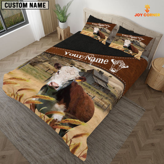 JoyCorners Hereford On The Field Customized Name 3D Bedding Set