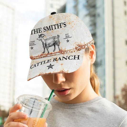 Joycorners Custom Text Goat Cattle Ranch All Printed 3D Cap
