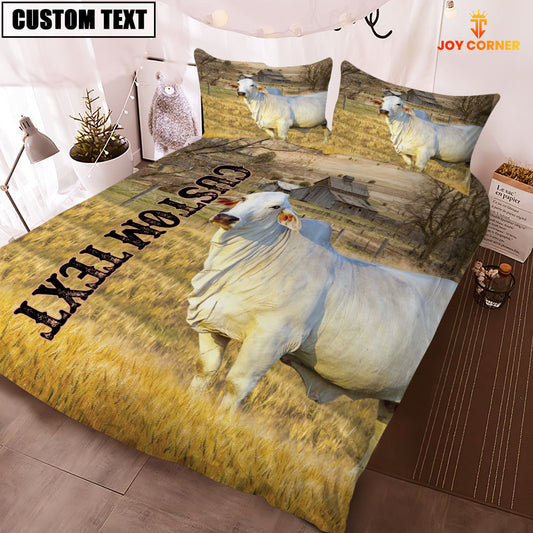 Joycorners Personalized Name Brahman Cattle On The Farm 3D Bedding Set