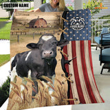Joycorners Personalized Name Holstein Flag Vintage Blanket