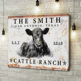 Joycorners Personalized Black Angus Cattle Ranch Canvas