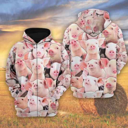Joycorners Bunch Of Pigs All Over Printed 3D Shirts
