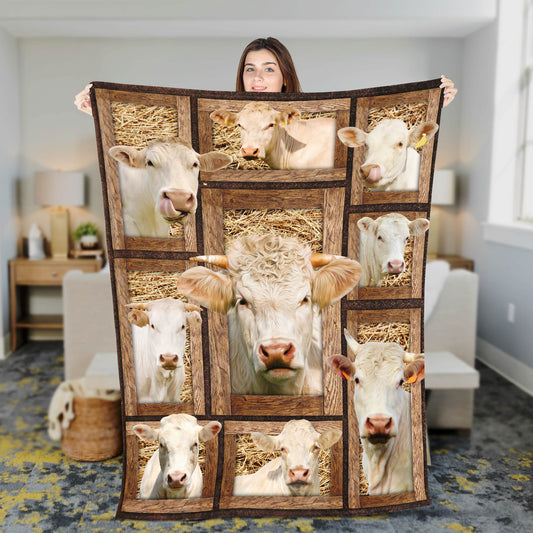 JoyCorners Charolais In Farm All Printed 3D Blanket