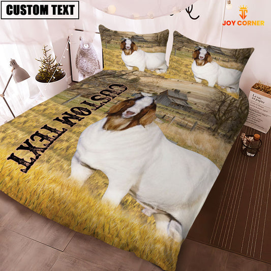 Joycorners Personalized Name Boer Cattle On The Farm 3D Bedding Set