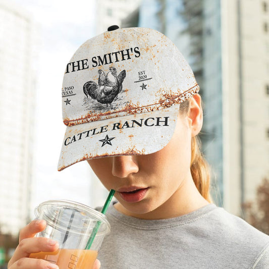 Joycorners Custom Text Chicken Cattle Ranch All Printed 3D Cap