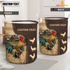 Joycorners Chicken Custom Name Leather Pattern Laundry Basket