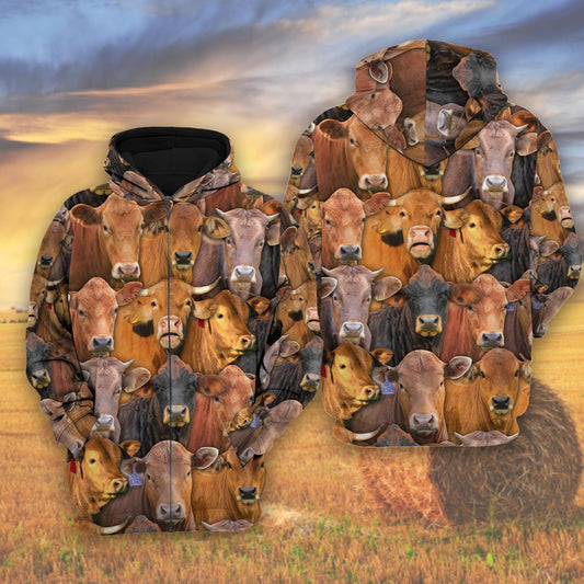 Joycorners Herd Of Gelbvieh All Over Printed 3D Shirts