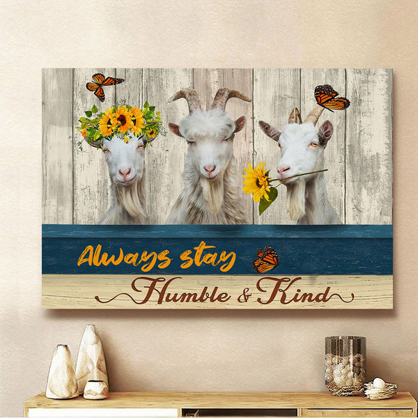 Joycorners Goat Humble and Kind Canvas