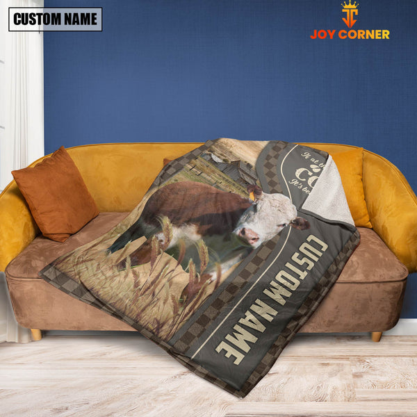 Joycorners Personalized Name Hereford A Good Day Blanket