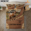 Joycorners Custom Name Texas Longhorn On Farm Bedding Set