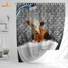 Joy Corners Simmental Brick Wall 3D Shower Curtain