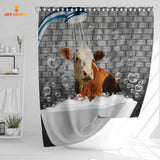 Joy Corners Simmental Brick Wall 3D Shower Curtain