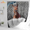 Joy Corners Horse Brick Wall 3D Shower Curtain