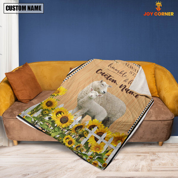 Joycorners Sheep Custom Name - Always Stay Humble and Kind Blanket