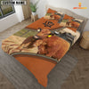 Joy Corners Red Angus On The Farm Customized Name 3D Bedding Set