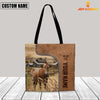 Joycorners TX Longhorn Custom Name 3D Tote Bag