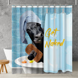 Joycorners Funny Black Angus In Bathtub Shower Curtain