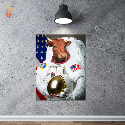 Joycorners Shorthorn Astronaut Portrait Canvas