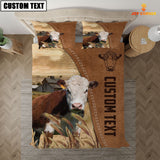 Joycorners Custom Name Hereford Cattle Brown Bedding Set