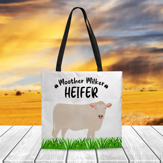 Joycorners Charolais Cattle All Over Printed 3D Tote Bag