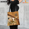 Joycorners Texas Longhorn Pattern Customized Name 3D Tote Bag