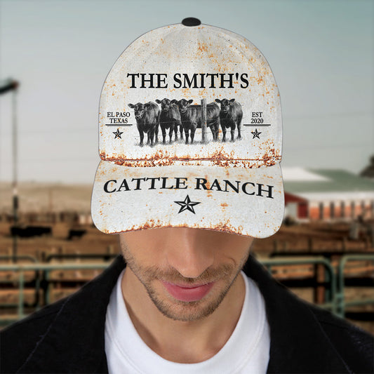 Joycorners Custom Text Angus Cattle Ranch 2 All Printed 3D Cap