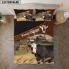 JoyCorners Black Hereford On The Field Customized Name 3D Bedding Set