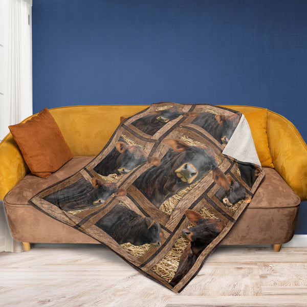 JoyCorners Gelbvieh In Farm All Printed 3D Blanket