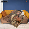 Joycorners Horse Custom Name Brocade Pattern Blanket